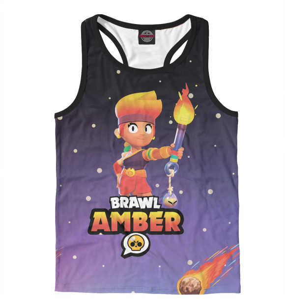 Мужская майка-борцовка с притом Brawl Stars цвета Белый Мужская майка-борцовка с изображением Brawl Stars цвета Белый