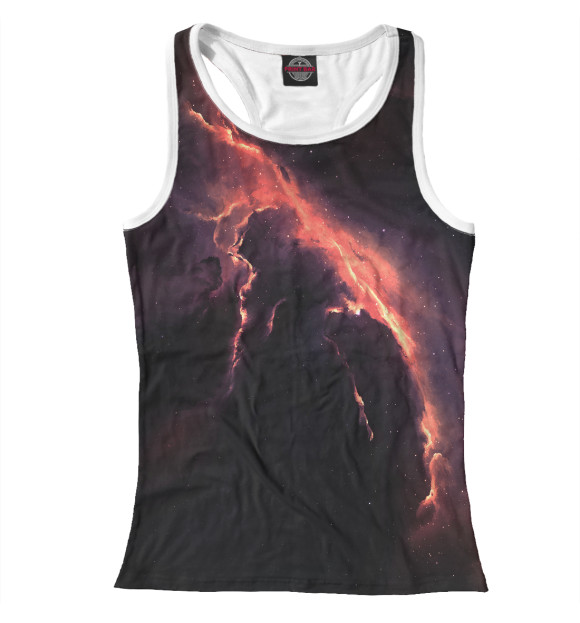 Женская майка-борцовка с изображением Галактика цвета Белый