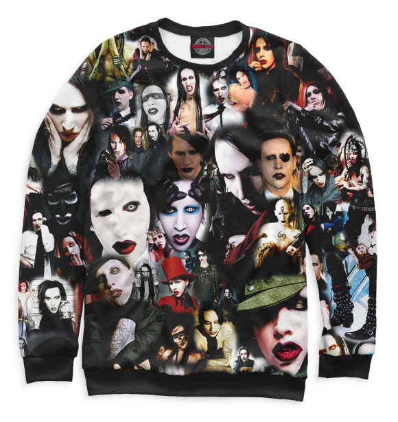 Мужской свитшот с изображением Mаrilyn Manson цвета Белый