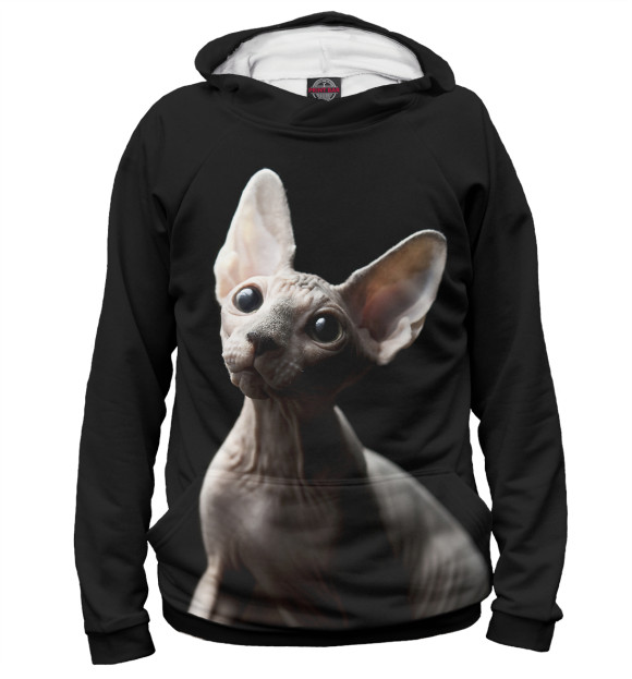 Мужское худи с изображением Сфинкс цвета Белый