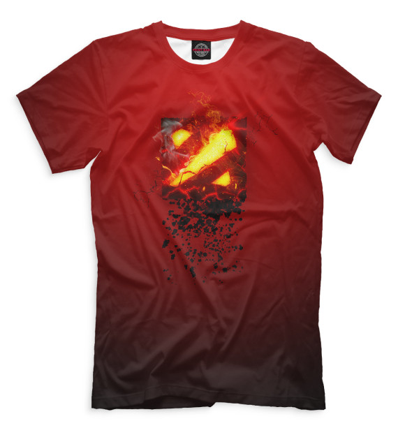 Мужская футболка с изображением Dota 2 цвета Темно-бордовый