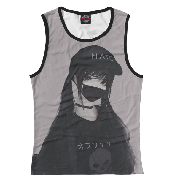 Майка для девочки с изображением Ненависть цвета Белый