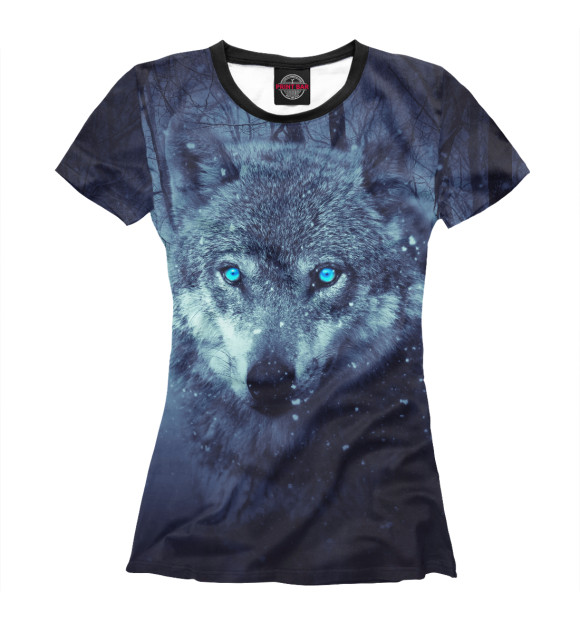 Женская футболка с изображением Wolf цвета Белый