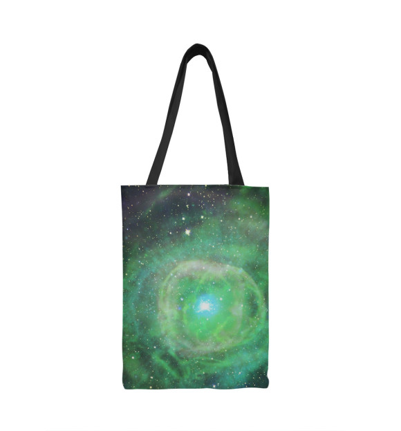 Сумка-шоппер с изображением Зеленый Космос цвета 