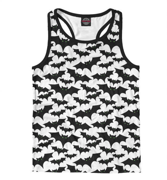 Мужская майка-борцовка с изображением Летучие мыши цвета Белый