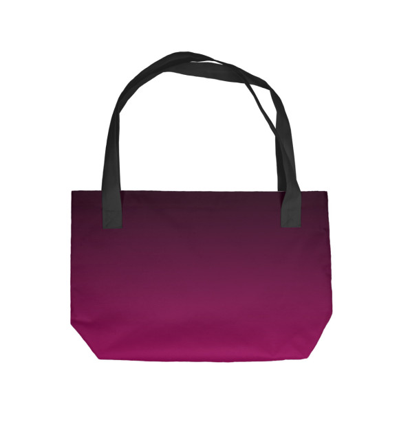 Пляжная сумка с изображением Градиент Розовый в Черный цвета 