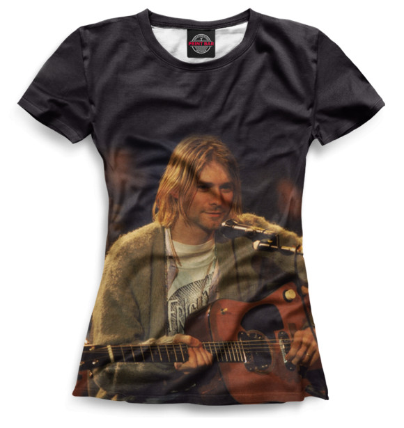 Футболка для девочек с изображением Kurt Cobain цвета Белый
