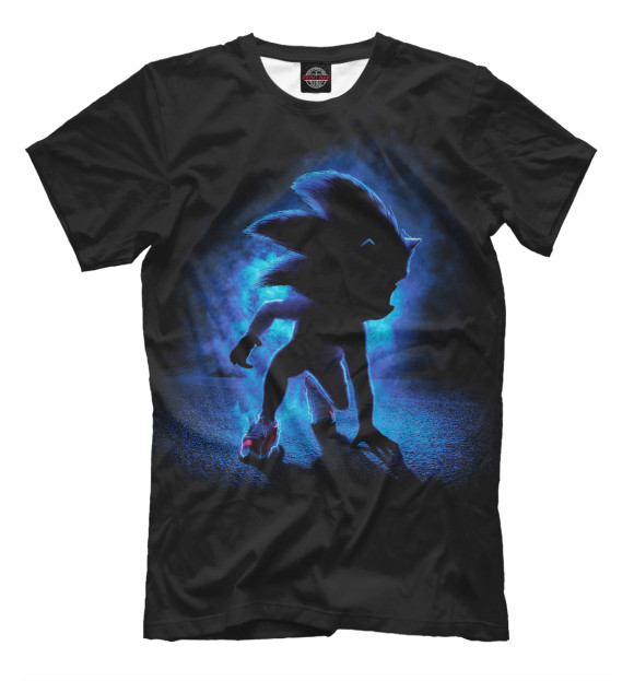 Мужская футболка с изображением Sonic цвета Черный