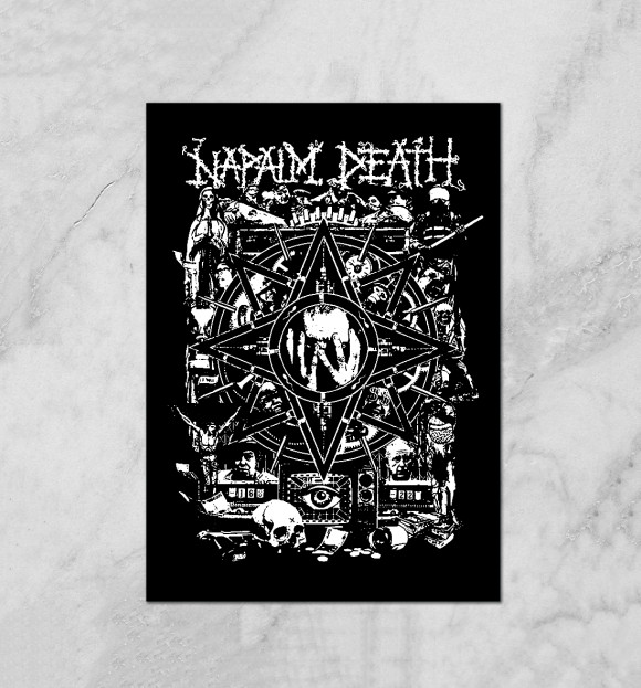 Плакат с изображением Napalm Death цвета Белый