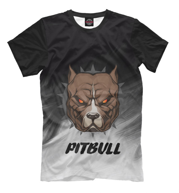 Мужская футболка с изображением Pitbull цвета Черный