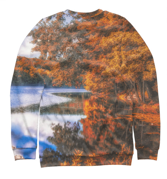 Мужской свитшот с изображением Осень цвета Белый