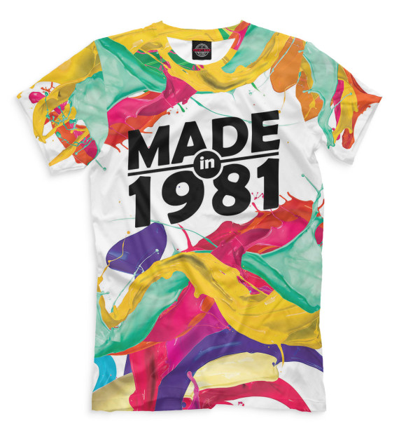 Мужская футболка с изображением Made in 1981 цвета Молочно-белый