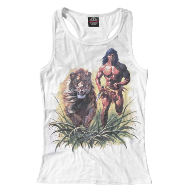 Женская майка-борцовка с изображением Маугли цвета Белый