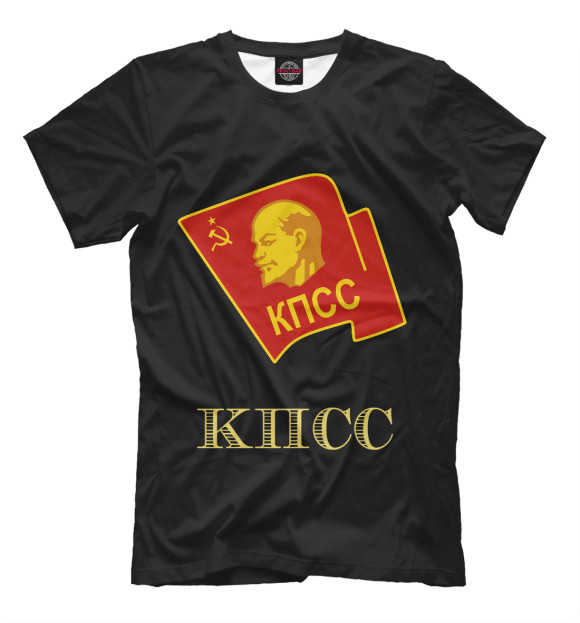 Мужская футболка с изображением КПСС цвета Черный