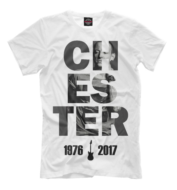Мужская футболка с изображением Chester - Linkin Park цвета Молочно-белый
