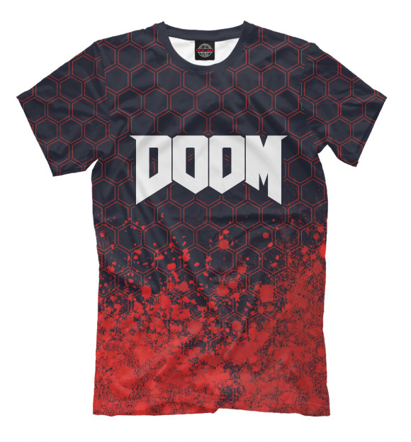 Мужская футболка с изображением Doom / Дум цвета Белый