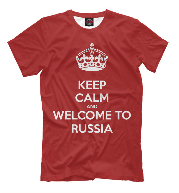 Мужская футболка с изображением Welcome to Russia цвета Светло-коричневый