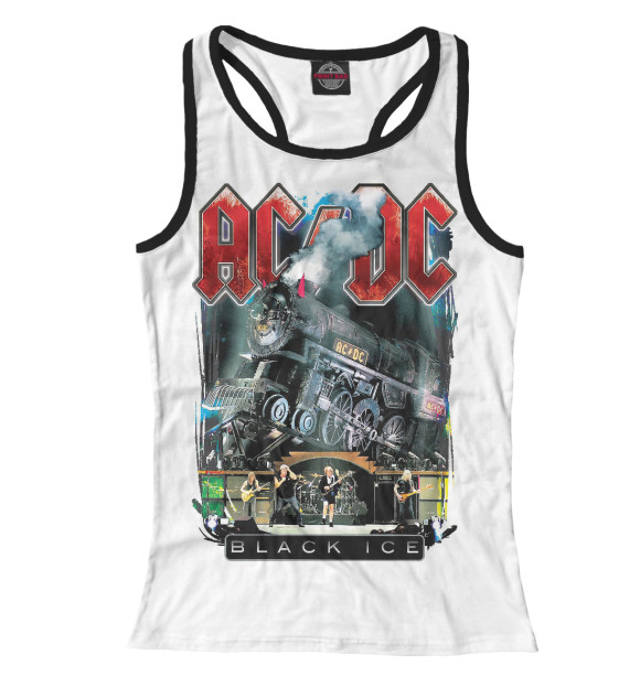 Женская майка-борцовка с изображением AC/DC цвета Белый