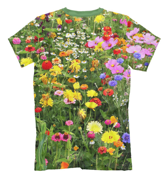 Футболка для мальчиков с изображением Полевые цветы цвета Белый