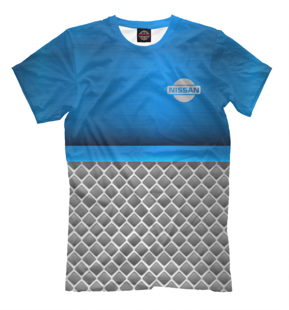 Мужская футболка с изображением Nissan цвета Грязно-голубой