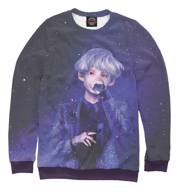 Мужской свитшот с изображением BTS Universe цвета Белый