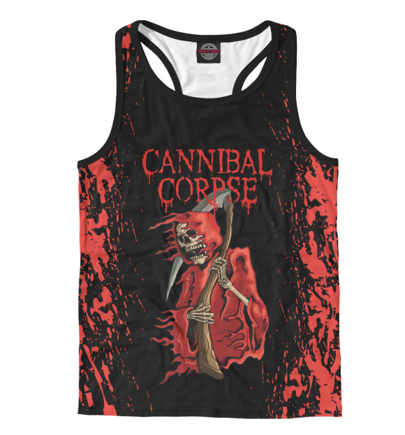 Мужская майка-борцовка с притом Cannibal Corpse цвета Белый Мужская майка-борцовка с изображением Cannibal Corpse цвета Белый