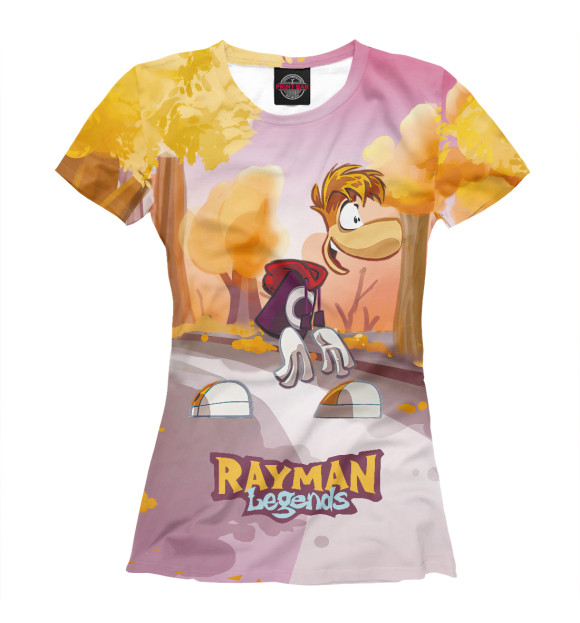 Футболка для девочек с изображением Rayman Legends цвета Белый