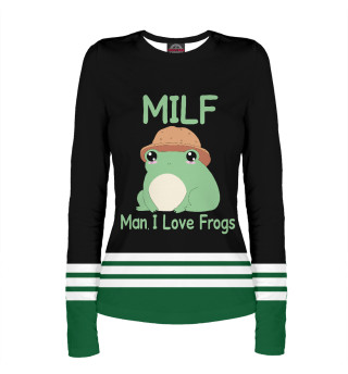 Лонгслив для девочки Milf Man I love Frogs