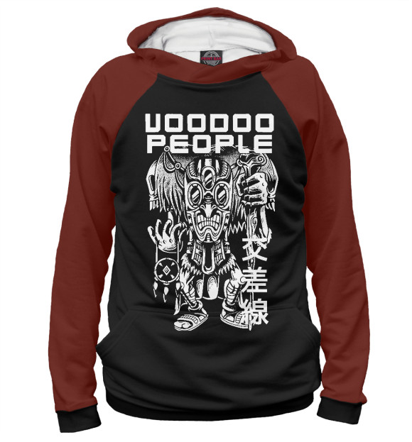 Мужское худи с изображением Вуду Люди цвета Белый