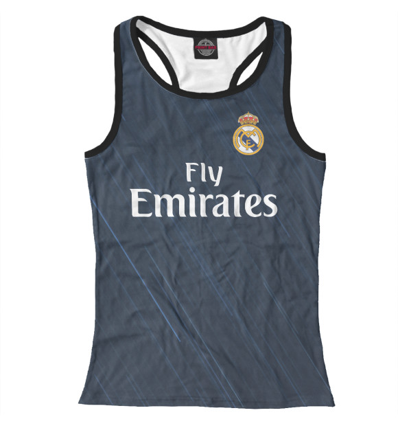 Женская майка-борцовка с изображением Real Madrid цвета Белый