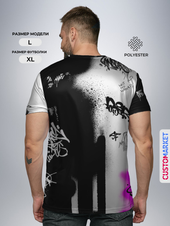 Мужская футболка с изображением Аниме Хаос цвета Белый