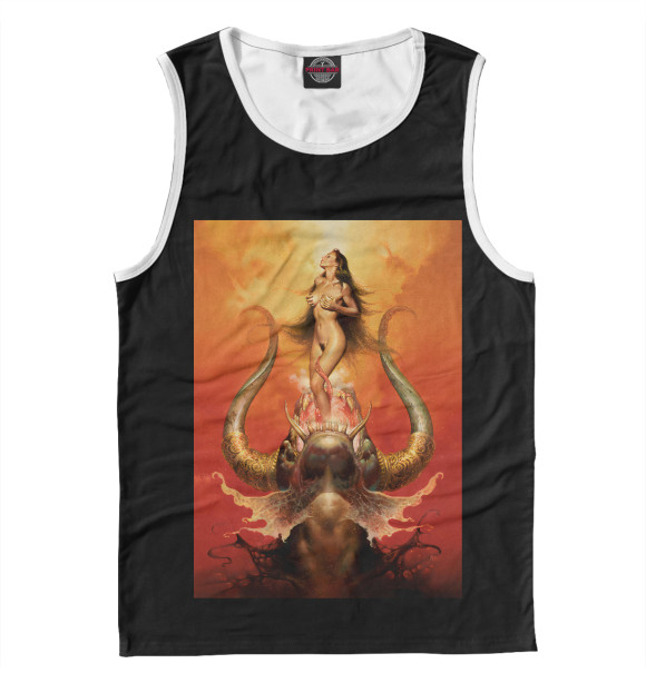 Мужская майка с изображением Devil girl цвета Белый