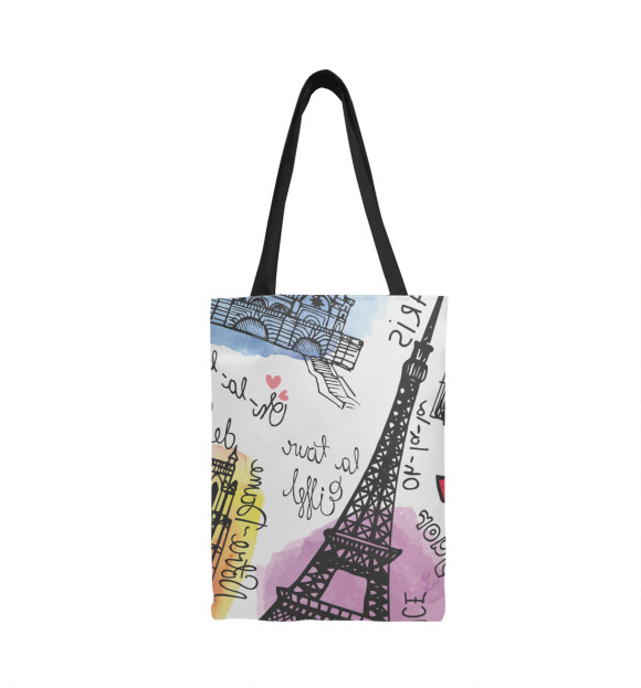 Сумка-шоппер с изображением Париж цвета 