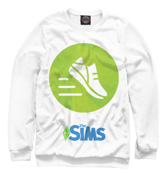 Мужской свитшот с изображением The Sims Фитнес цвета Белый