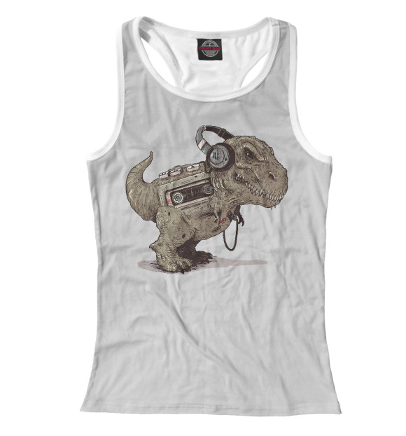 Женская майка-борцовка с изображением Дино цвета Р‘РµР»С‹Р№