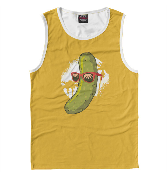 Мужская майка с изображением Огурчик цвета Белый