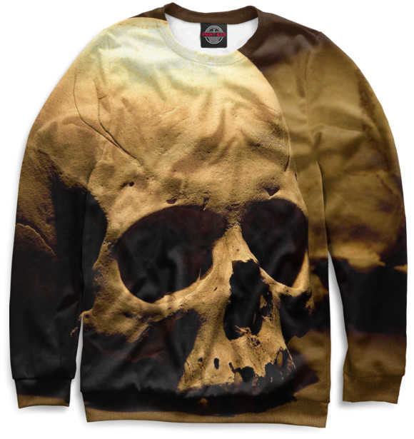 Свитшот для девочек с изображением Skull цвета Белый