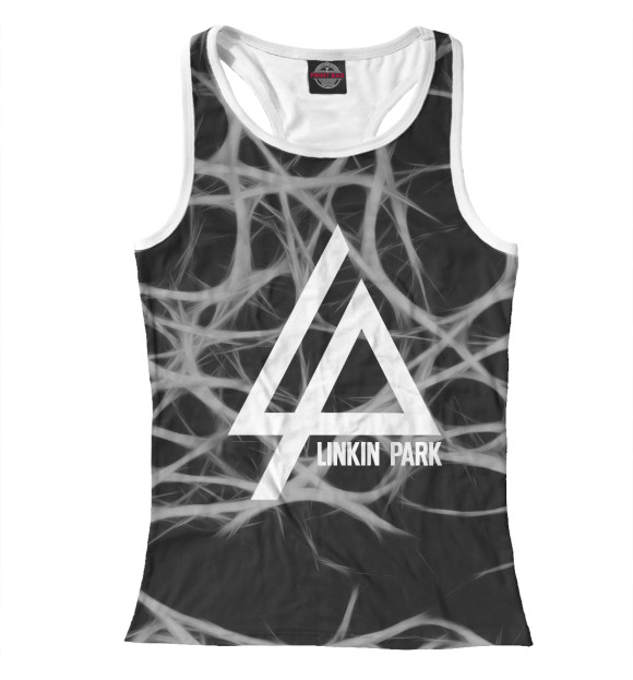 Женская майка-борцовка с изображением Linkin Park abstraction collection цвета Белый