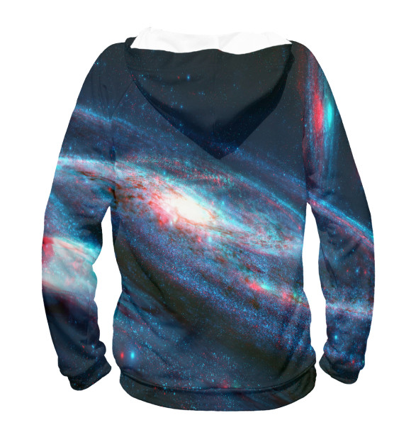 Мужское худи с изображением Галактика цвета Белый