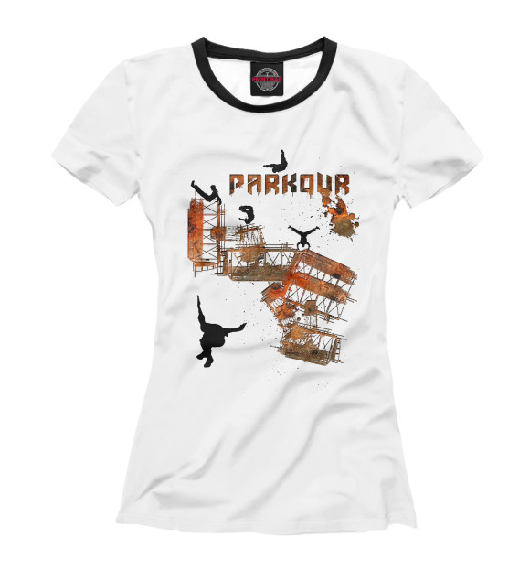 Футболка для девочек с изображением Паркур цвета Белый