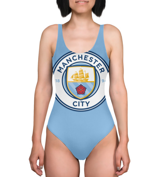 Купальник-боди с изображением Манчестер Сити цвета 