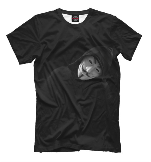 Мужская футболка с изображением Анонимус цвета Черный