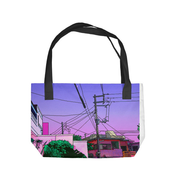 Пляжная сумка с изображением Жесткий pixel art цвета 