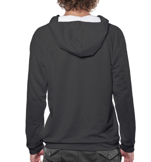 Мужское худи с изображением Оптимист цвета Белый