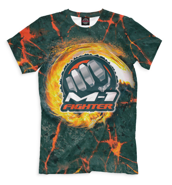 Мужская футболка с изображением M-1 Fighter цвета Темно-зеленый