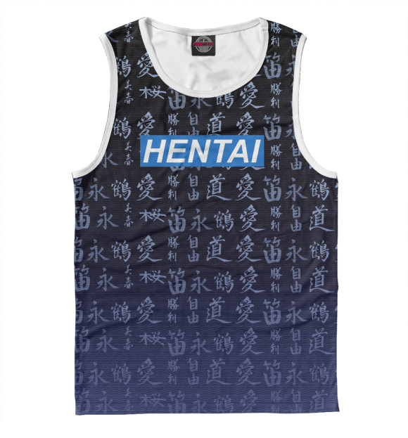 Мужская майка с изображением Hentai цвета Белый