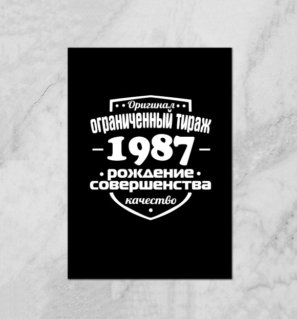 Плакат с притом Рождение совершенства 1987 цвета Белый Плакат с изображением Рождение совершенства 1987 цвета Белый