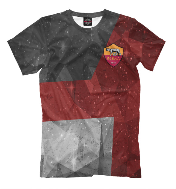 Мужская футболка с изображением FC Roma цвета Темно-бордовый