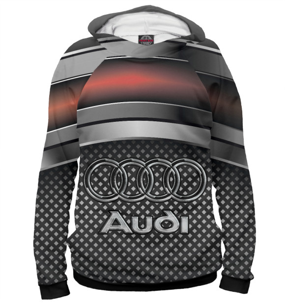 Женское худи с изображением Audi Metal цвета Белый
