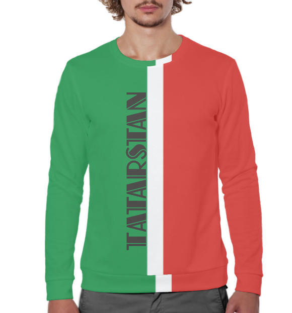 Мужской свитшот с притом Флаг Татарстана цвета Белый Мужской свитшот с изображением Флаг Татарстана цвета Белый